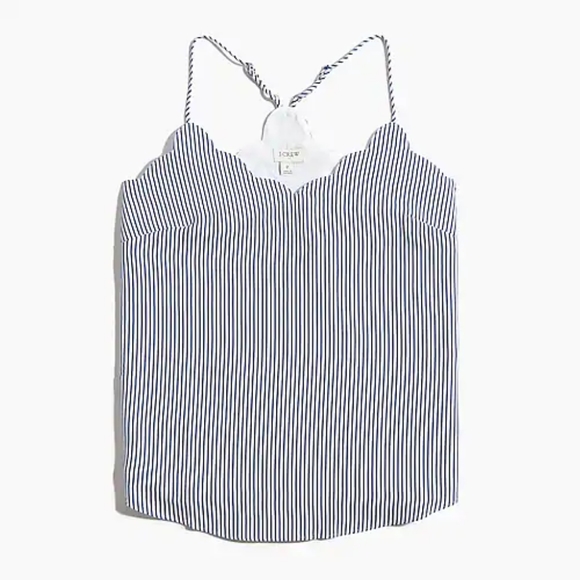 J. Crew Factory Tops - NWT Scalloped Stripe Cami